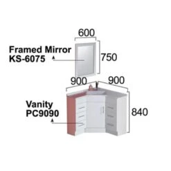 Corner Vanity Drawers Both Side- 900mm -HERA BATHWARE corner vanity drawers both side 900mmcabinet onlyglossy whitevanitiessunny group 795290