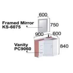 Corner Vanity Drawers On Left- 900mm -HERA BATHWARE corner vanity drawers on left 900mmcabinet onlyglossy whitevanitiessunny group 830748