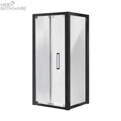 Corsica Corner Shower Screen Bi-fold Black Set