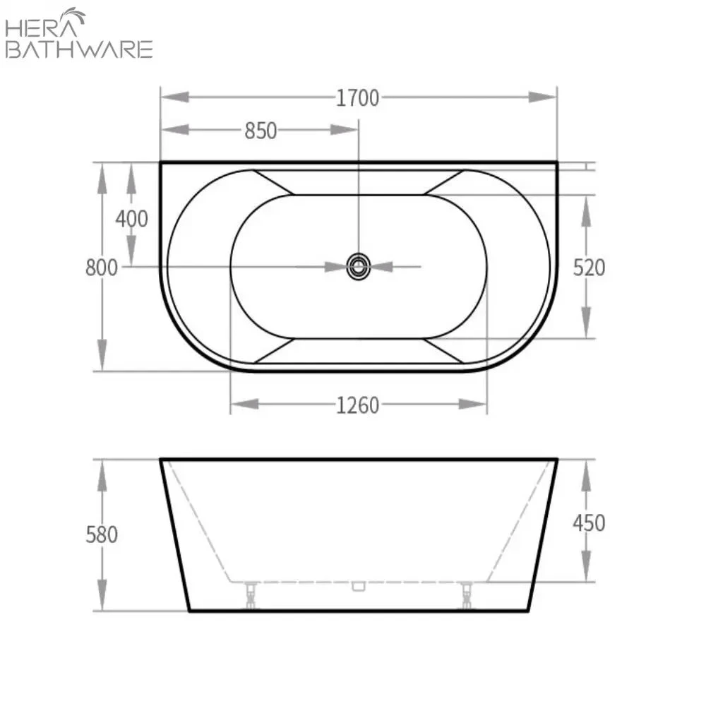 Cortona Gloss/Matte White Back To Wall Bathtub 4 Cortona Gloss/Matte White Back To Wall Bathtub - Image 4
