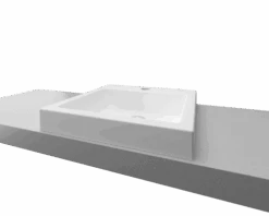 Cove Mineral Composite Inset Basin 1TH 460mm White Gloss -HERA BATHWARE cove mineral composite inset basin 1th 460mm white glossgloss whitetimberline 299451