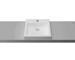 Cove Mineral Composite Inset Basin 1TH 460mm White Gloss -HERA BATHWARE cove mineral composite inset basin 1th 460mm white glossgloss whitetimberline 659058