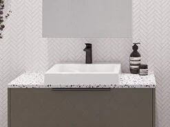 Cove Mineral Composite Inset Basin 1TH 460mm White Gloss