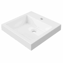 Cove Mineral Composite Inset Basin 1TH 460mm White Gloss -HERA BATHWARE cove mineral composite inset basin 1th 460mm white glossgloss whitetimberline 873786