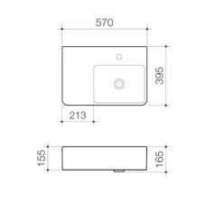 Cube Extension Wall Basin LHS | Caroma -HERA BATHWARE cube extension wall basin lhs caroma0 tapgloss whitebasincaroma 565516