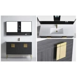 Dark Grey Marquina Bathroom Vanity With Unique Square Handle 20 Dark Grey Marquina Bathroom Vanity With Unique Square Handle -HERA BATHWARE dark grey marquina bathroom vanity with unique square handleceramic top1500mm double bowlvanitiesbnk 537207