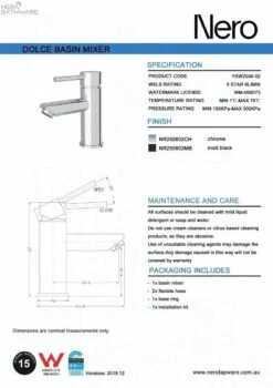 DOLCE Basin Mixer Stylish Spout -HERA BATHWARE dolce basin mixer stylish spoutbrushed nickelbasin mixernero tapware 343274