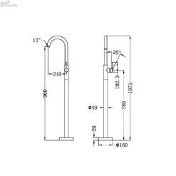 DOLCE Floormount Mixer 19 DOLCE Floormount Mixer -HERA BATHWARE dolce floormount mixerbrushed bronzefloor bath mixernero tapware 836229