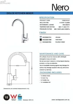 DOLCE Gooseneck Kitchen Mixer 11 DOLCE Gooseneck Kitchen Mixer -HERA BATHWARE dolce gooseneck kitchen mixerbrushed nickelkitchen mixernero tapware 403335
