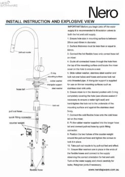 DOLCE Pull-Out Sink Mixer With Vegie Spray Function -HERA BATHWARE dolce pull out sink mixer with vegie spray functiongun metalkitchen mixernero tapware 696322