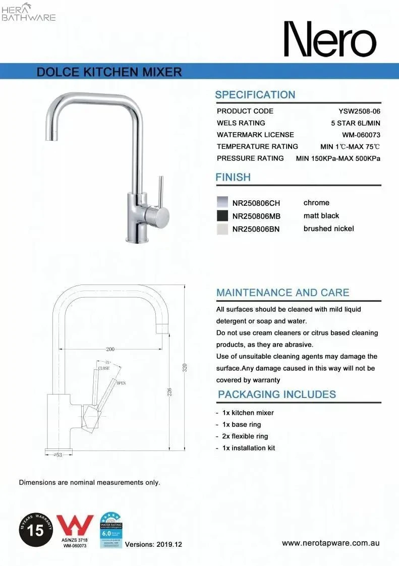 DOLCE Square Shape Kitchen Mixer 4 DOLCE Square Shape Kitchen Mixer - Image 4