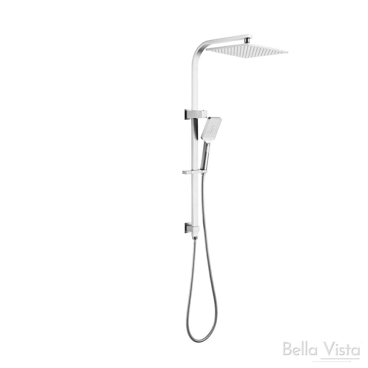 Dual Shower Rail With Rain Fall Head - Square 2 Dual Shower Rail With Rain Fall Head - Square - Image 2