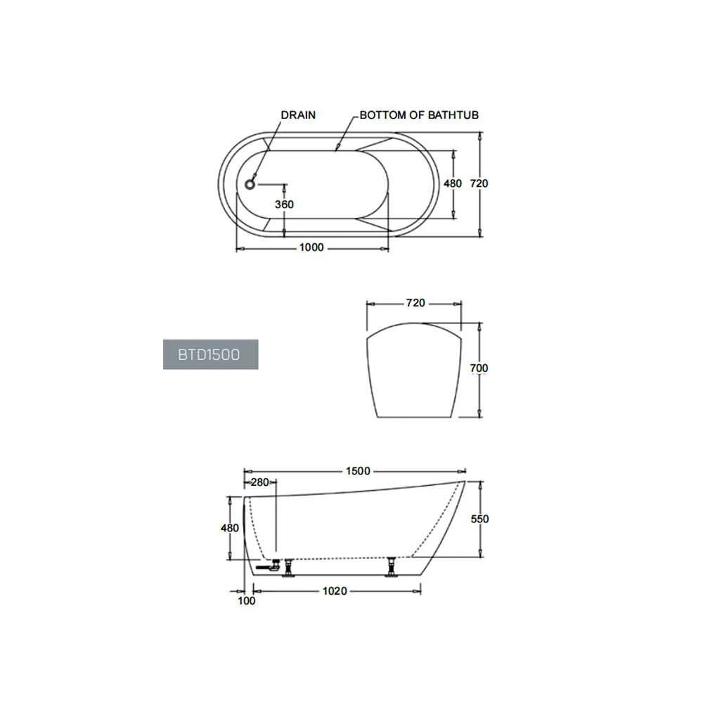 Dublin Free Standing Bathtub 2 Dublin Free Standing Bathtub - Image 2