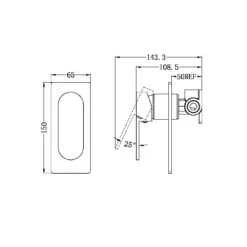 ECCO Shower Mixer 24 ECCO Shower Mixer -HERA BATHWARE ecco shower mixersquare plategun metalnero tapware 748920