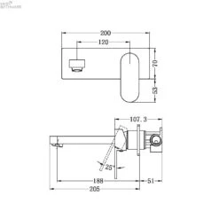 ECCO Wall Basin Mixer -HERA BATHWARE ecco wall basin mixerbrushed nickelwall basin mixernero tapware 676707