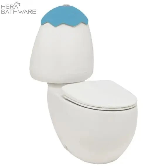 Egg Junior Close Coupled Suite, Blue Cistern Lid, Extended Pan Connector 1 Egg Junior Close Coupled Suite, Blue Cistern Lid, Extended Pan Connector