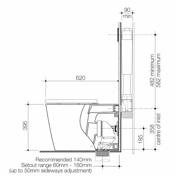 ELVIRE Cleanflush® Invisi Serise II® Wall Faced Toilet Suite 3 ELVIRE Cleanflush® Invisi Serise II® Wall Faced Toilet Suite - Image 3
