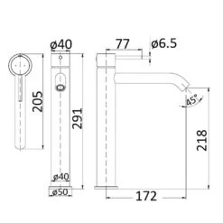 EURO Tall Basin Mixer - Chrome -HERA BATHWARE euro tall basin mixer chromebrushed nickeltall basin mixerbella vista 280940