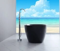 Stella Free Standing Bathtub - Matte Black -HERA BATHWARE evis free standing bathtub matte black1500mmmatte blackfreestanding bathskdk bathware 126595