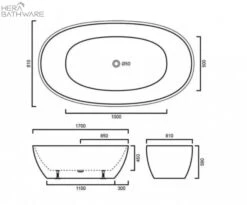 Stella Free Standing Bathtub - Matte Black -HERA BATHWARE evis free standing bathtub matte black1500mmmatte blackfreestanding bathskdk bathware 692148