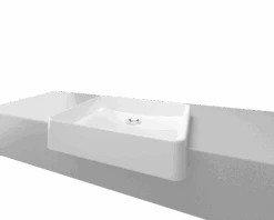 Fergus Semi Recessed Basin 500mm White Gloss -HERA BATHWARE fergus semi recessed basin 500mm white glossgloss whitetimberline 292285