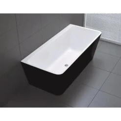 Florence Back To Wall Bath - Gloss Black