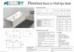 FLORENCE Back To Wall Spa Bathtub 10 FLORENCE Back To Wall Spa Bathtub -HERA BATHWARE florence back to wall spa bathtubwhite1500mmbathtubbest bm 690571