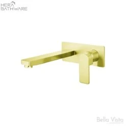 Flores Wall Basin Mixer -HERA BATHWARE flores wall basin mixerbrushed goldwall basin mixerbella vista 599551