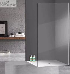 Frameless Return Glass / Walk In Shower Glass Fixed Panel | Convex