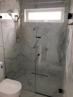 Gem Series (A) Fully Frameless Shower Screen (Door Hinges On Wall) Front Glass -HERA BATHWARE gem series a fully frameless shower screen door hinges on wall front glasschrome778 1000mmshower screenconvex 803485