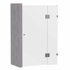 Gem Series (C) Fully Frameless Shower Screen (Door Hinged To Fixed Glass) Front Glass -HERA BATHWARE gem series c fully frameless shower screen door hinged to fixed glass front glasschrome745 1000mmshower screenconvex 274780