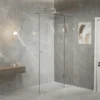 Gem Series (C) Fully Frameless Shower Screen (Door Hinged To Fixed Glass) Front Glass