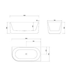 Genova Right Corner Bathtub -HERA BATHWARE genova right corner bathtubgloss white1500mmbathtubbest bm 816617