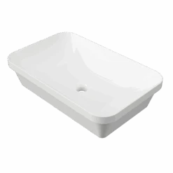 George Inset White Ceramic Basin 600mm -HERA BATHWARE george inset white ceramic basin 600mmgloss whitetimberline 991351