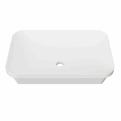 George Inset White Ceramic Basin 600mm -HERA BATHWARE george inset white ceramic basin 600mmmatte whitetimberline 256380