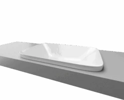 George Inset White Ceramic Basin 600mm -HERA BATHWARE george inset white ceramic basin 600mmmatte whitetimberline 909115