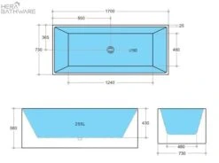 Theo Back To Wall Multifit Bathtub Non Overflow | Ceto -HERA BATHWARE halo multifit bathtub non overflow1700mmgloss whitebathtubkdk bathware 779227