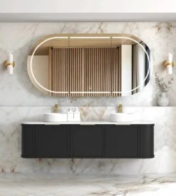 Hampshire 600-1800mm Satin Black Wall Hung Vanity