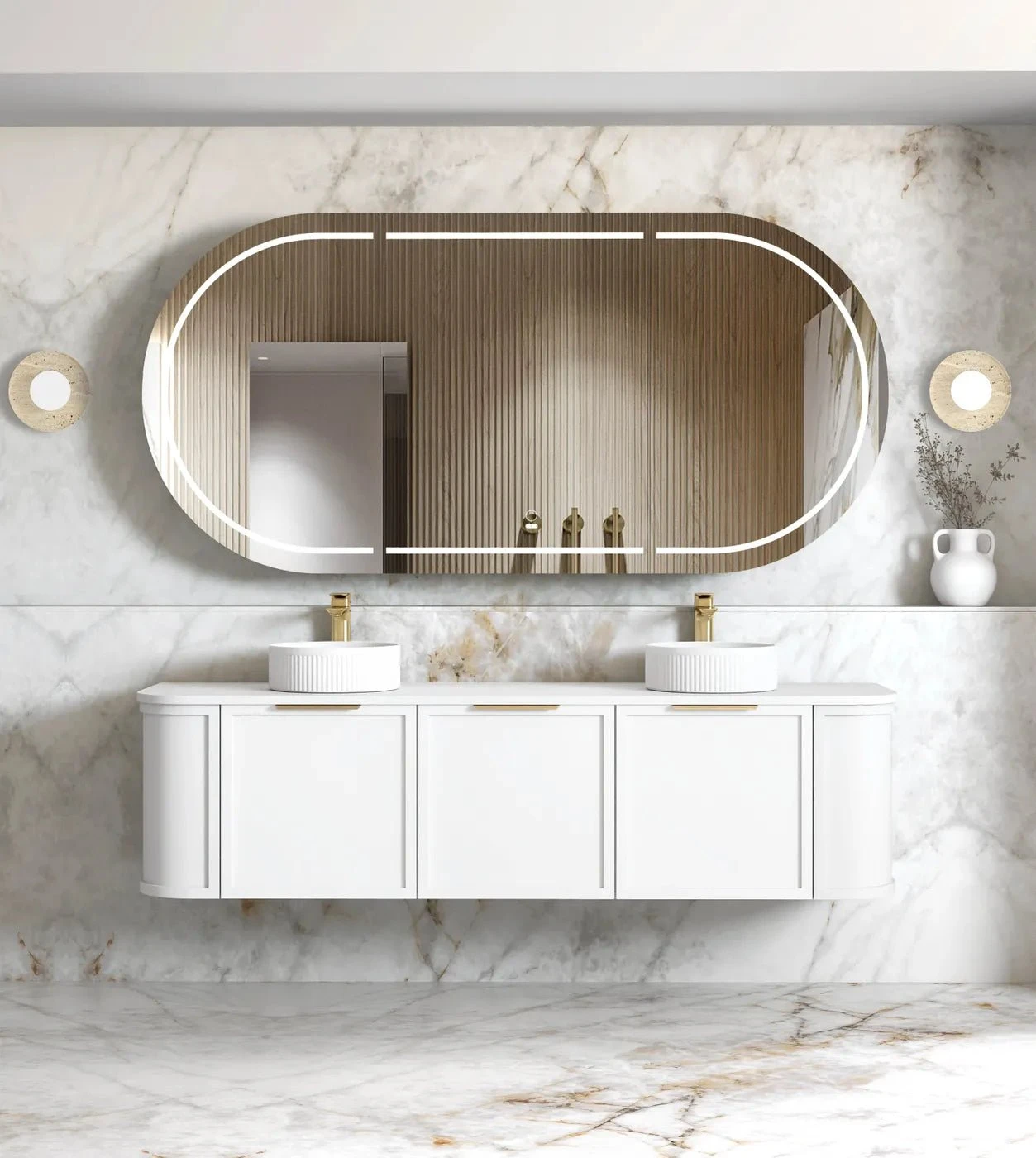 Hampshire 600-1800mm Satin White Wall Hung Vanity 9 Hampshire 600-1800mm Satin White Wall Hung Vanity - Image 9