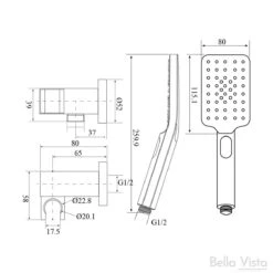 Handheld - Square Shower Rail With Wall Bracket 7 Handheld - Square Shower Rail With Wall Bracket -HERA BATHWARE handheld square shower rail with wall bracketchromehand showerbella vista 583546