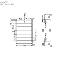 Heated Towel Ladders - Brushed Bronze -HERA BATHWARE heated towel ladders brushed bronzebrushed bronzeheated towel railnero tapware 192895