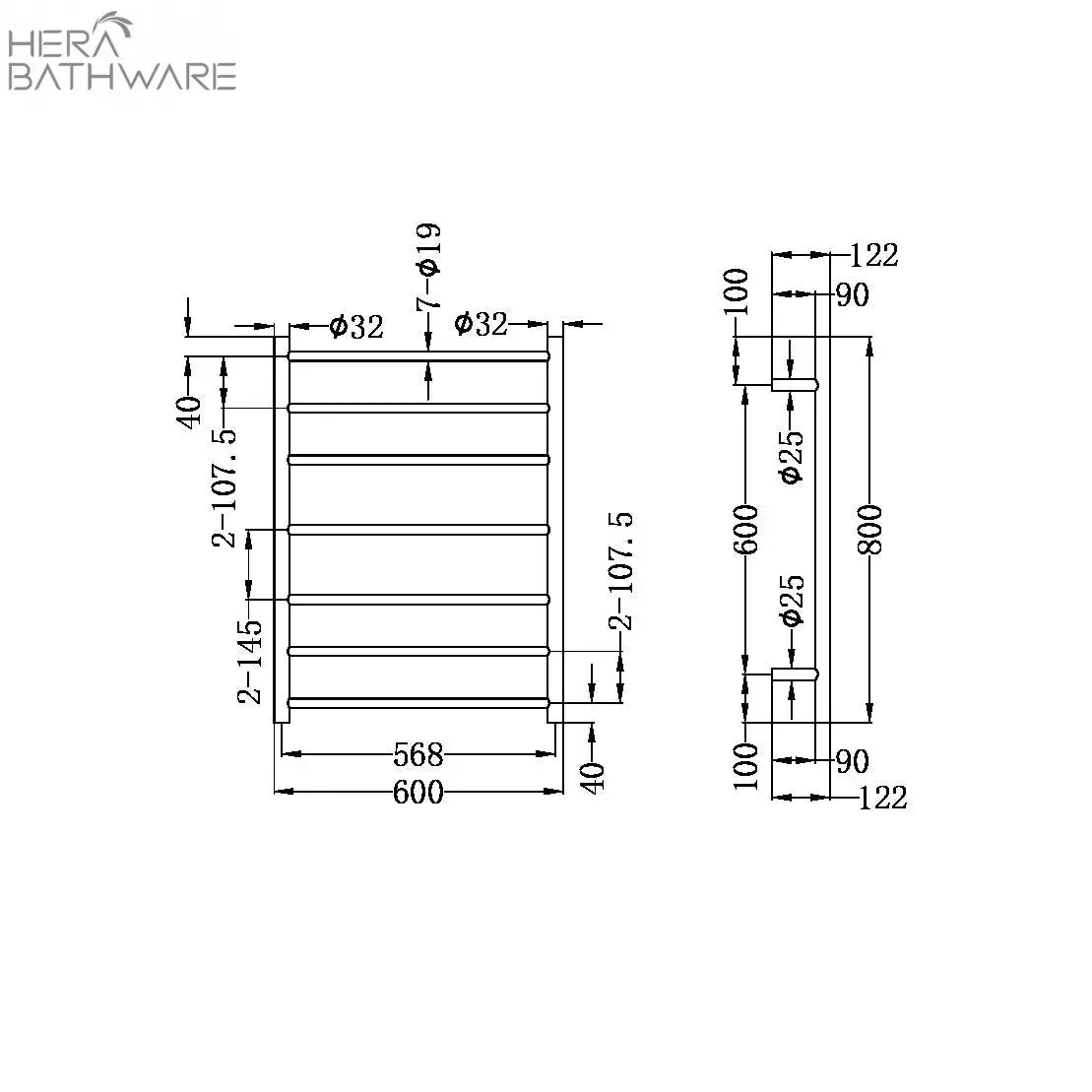 Heated Towel Ladders - Graphite 3 Heated Towel Ladders - Graphite - Image 3