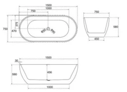 Henley Freestanding Fluted Bathtub 1500/1700mm Matte White -HERA BATHWARE henley freestanding fluted bathtub 15001700mm matte white1500mmfreestanding bathssunny group 358276