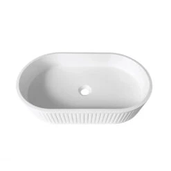 Hudson Oval Concreate White Basin 600mm 6 Hudson Oval Concreate White Basin 600mm -HERA BATHWARE hudson oval concreate white basin 600mmotti 635398