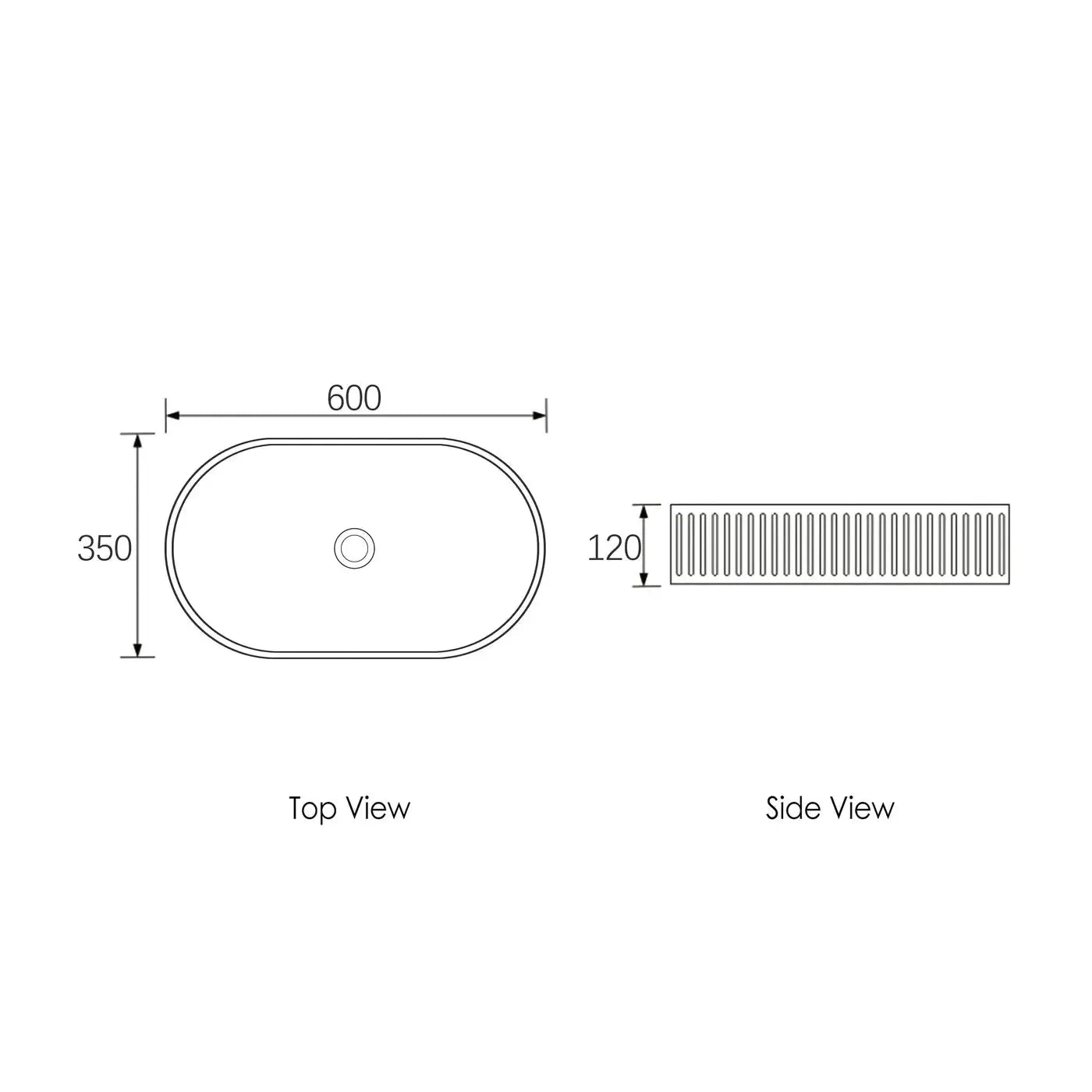 Hudson Oval Concreate White Basin 600mm 4 Hudson Oval Concreate White Basin 600mm - Image 4