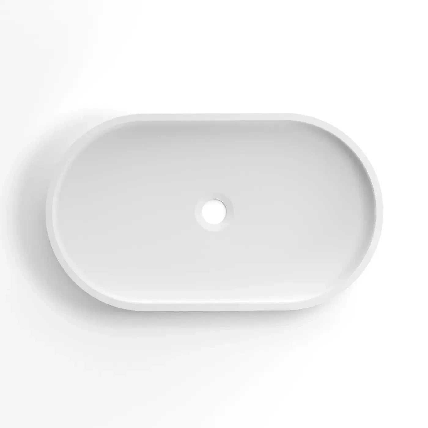 Hudson Oval Concreate White Basin 600mm 2 Hudson Oval Concreate White Basin 600mm - Image 2