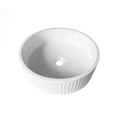 Hudson Round Concreate White Basin 400mm -HERA BATHWARE hudson round concreate white basin 400mmotti 645490