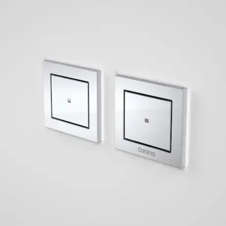 Invisi Series II® Rectangle Dual Flush Remote Buttons (Plastic) Chrome | Caroma 1 Invisi Series II® Rectangle Dual Flush Remote Buttons (Plastic) Chrome | Caroma