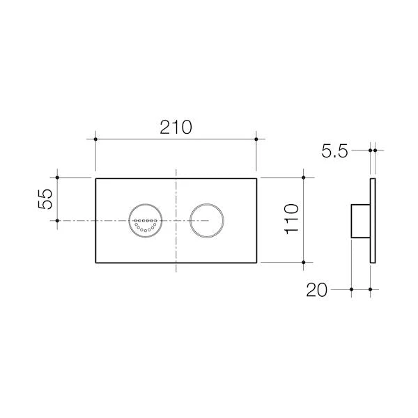Invisi Series II® Round Dual Flush Plate & Raised Care Buttons (Plastic/Metal) Chrome | Caroma 2 Invisi Series II® Round Dual Flush Plate & Raised Care Buttons (Plastic/Metal) Chrome | Caroma - Image 2