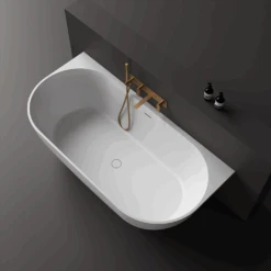 Justina Back-to-Wall Oval Bath 1500/1700mm -HERA BATHWARE justina back to wall oval bath 15001700mmwhite1520mmtoka lite 548008